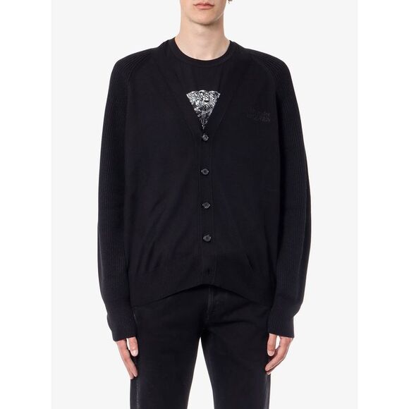 Alexander Mcqueen Men Wool Cardigan With Logo Embroidery - Picture 3 of 5